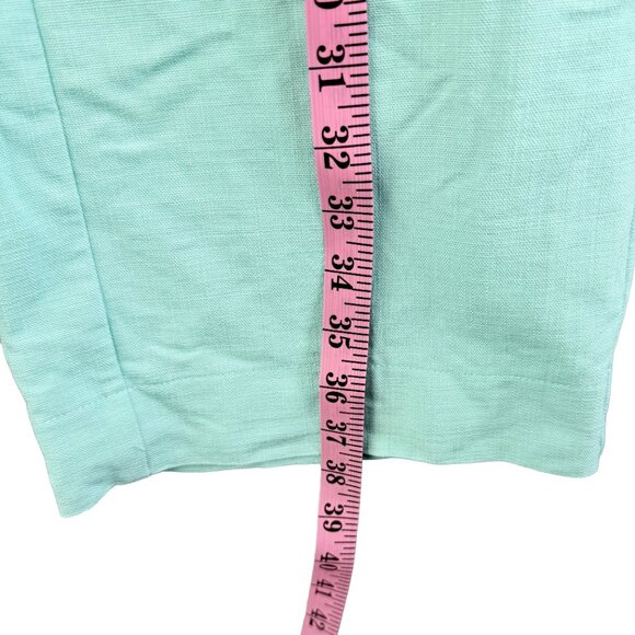 Marella Mint Wide Leg Linen Trousers Y2K Cottagecore Frayed Waist Pants - Picture 6 of 8